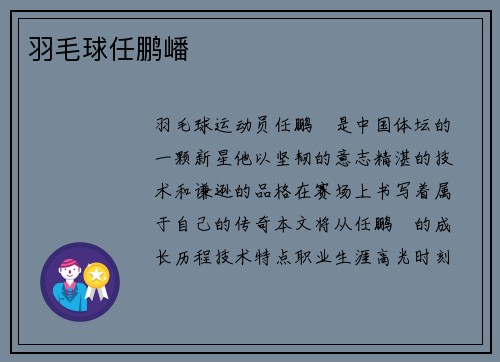 羽毛球任鹏嶓